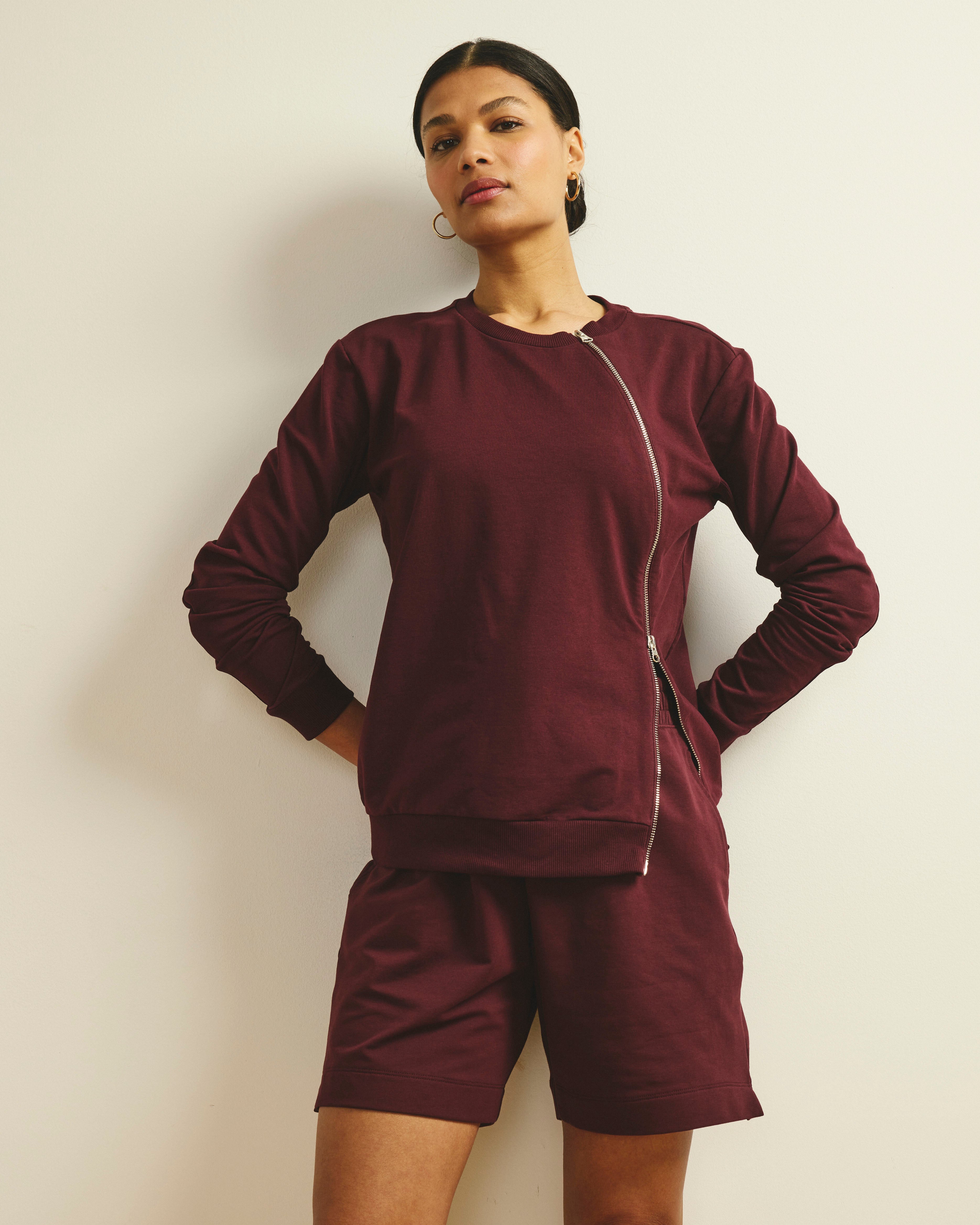 Meridien Zip Sweatshirt - Black Cherry