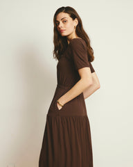 Thea Divine Jersey Midi Dress - Peppercorn