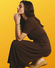 Thea Divine Jersey Midi Dress - Peppercorn