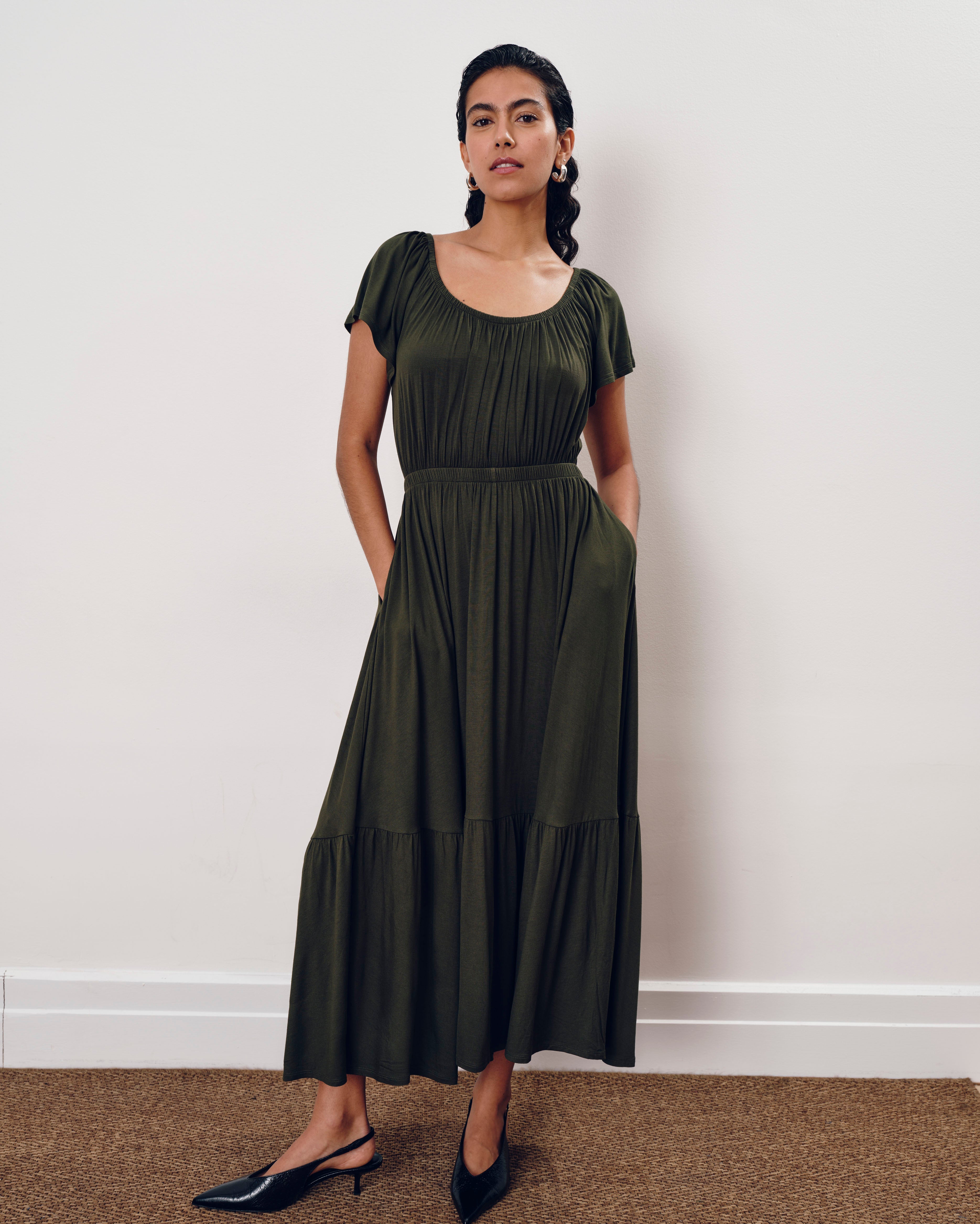 Kahlo Liquid Jersey Dress - Coratina Green