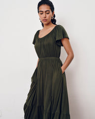 Kahlo Liquid Jersey Dress - Coratina Green