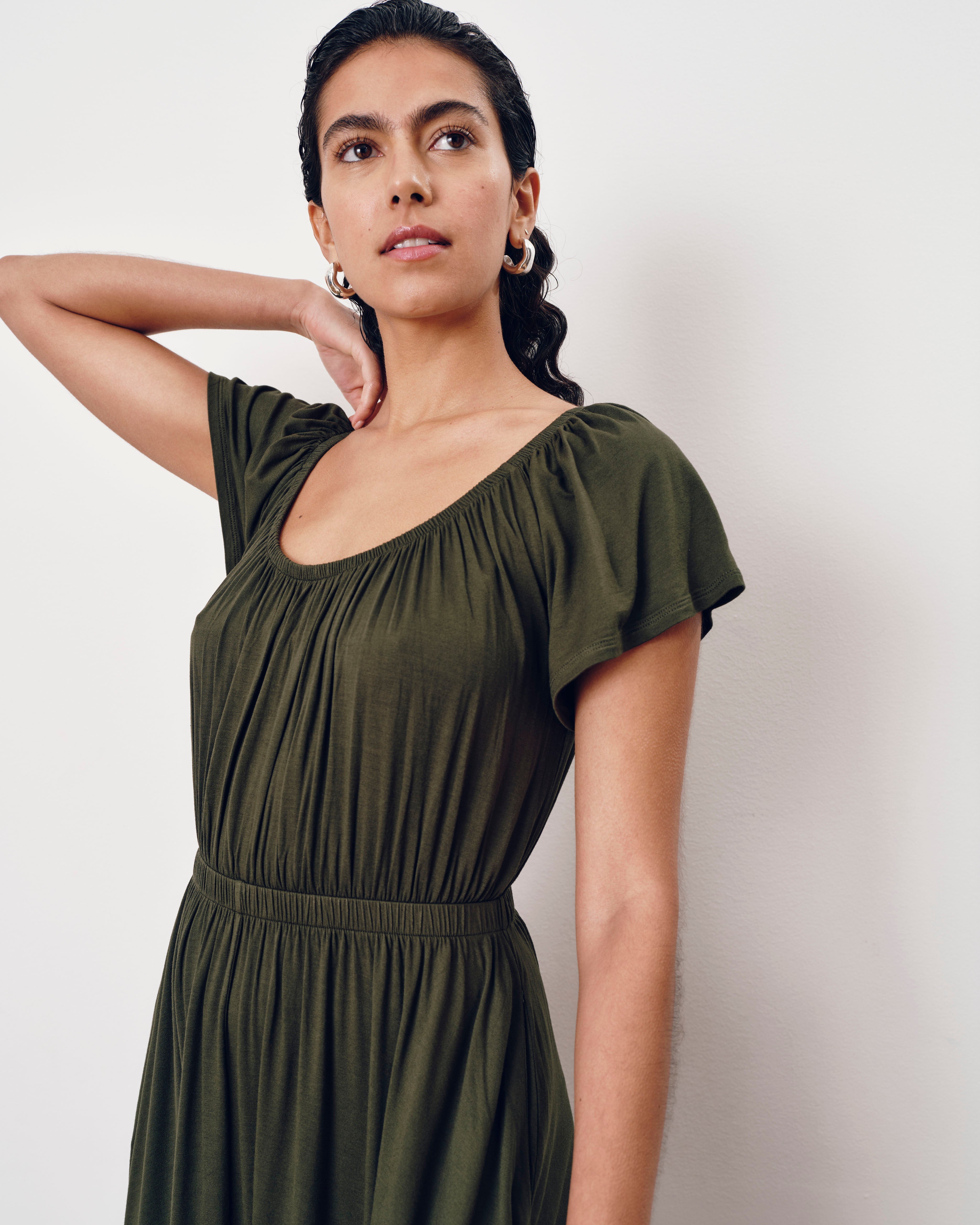 Kahlo Liquid Jersey Dress - Coratina Green