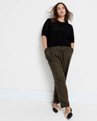 Rosie Pointelle Sweater Top - Black