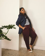 Selma French Terry Jogger - Black Cherry