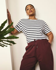 Selma French Terry Jogger - Black Cherry