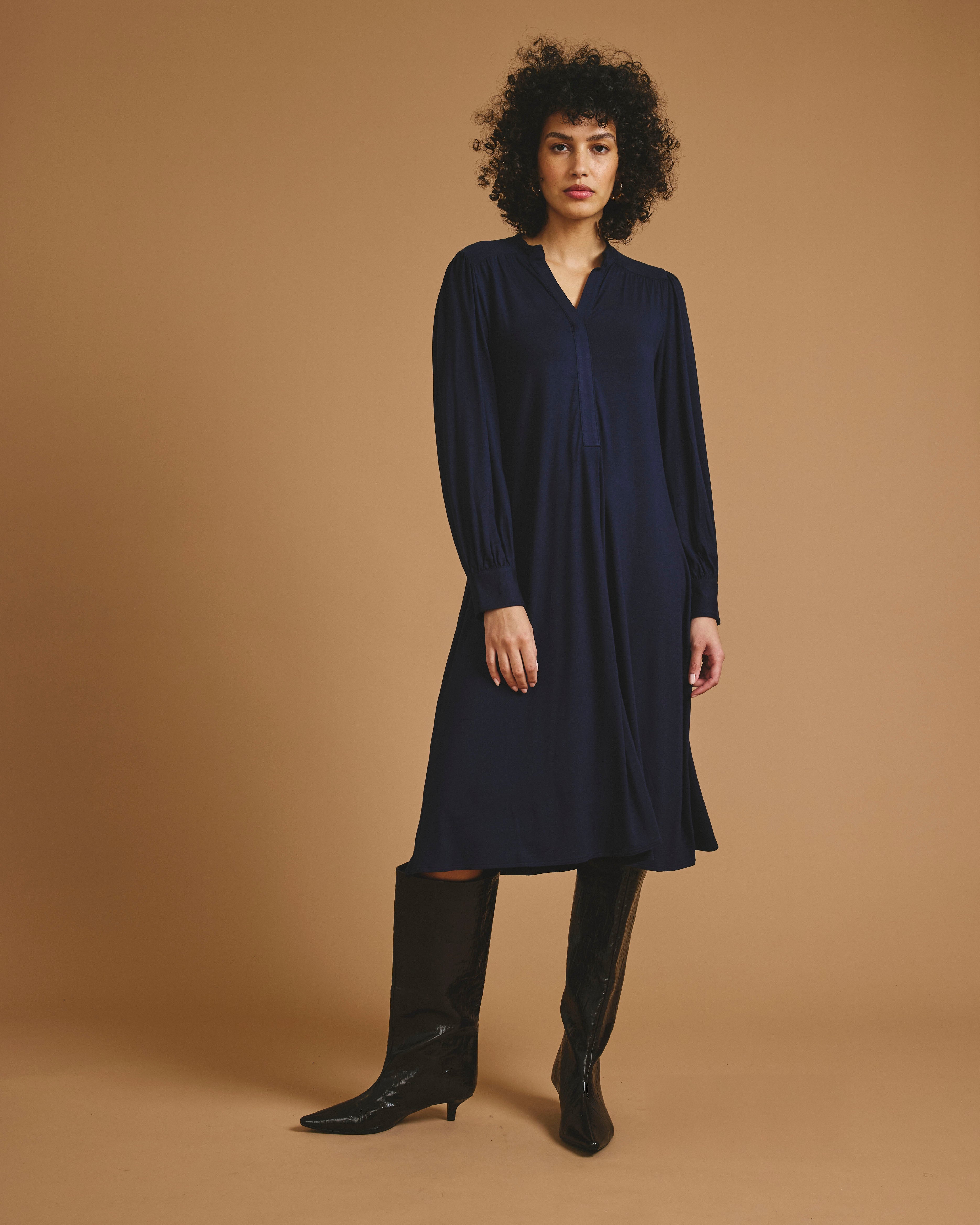 Gramercy Liquid Jersey Dress - Midnight