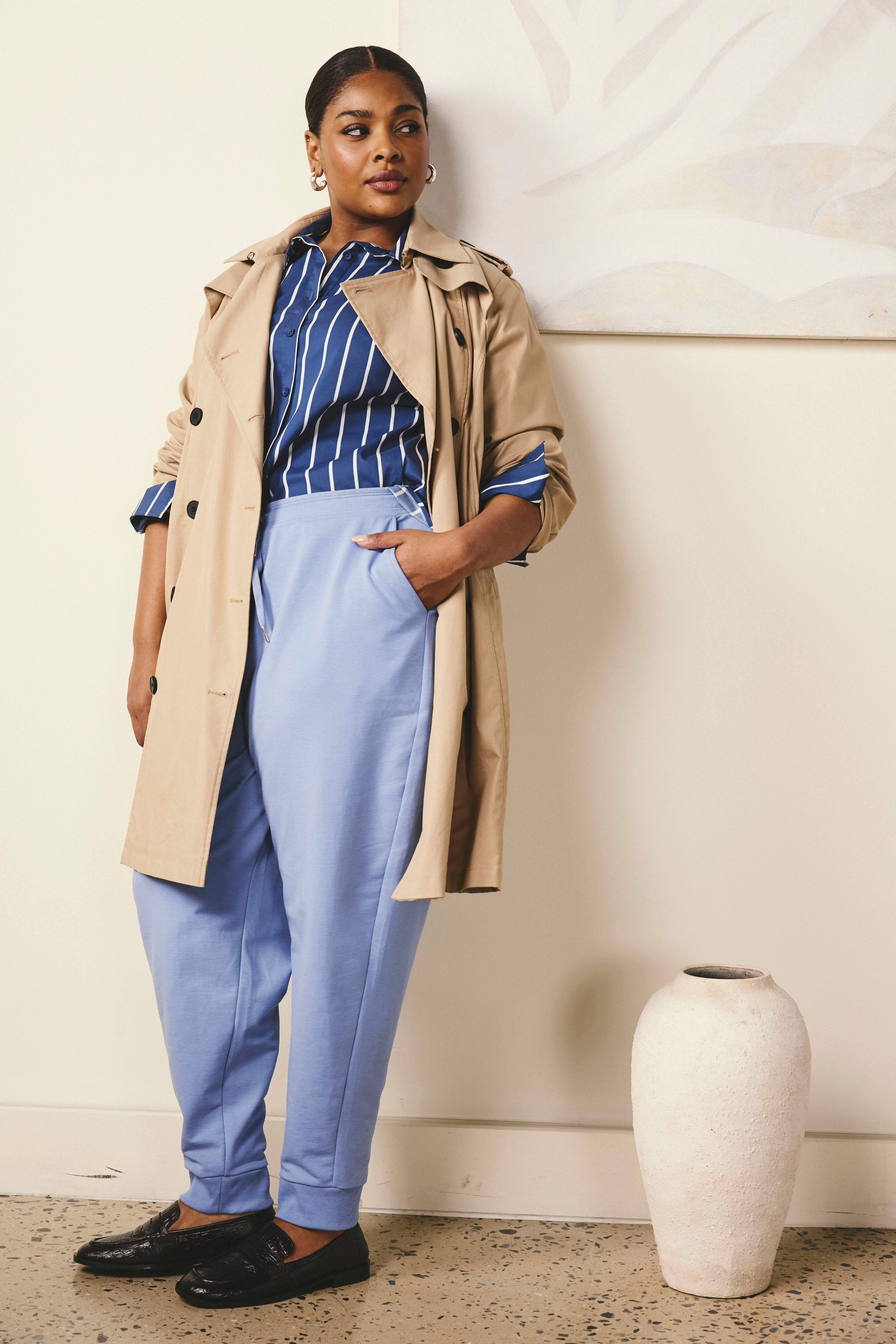 Selma French Terry Jogger - Graceful Blue