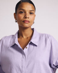 Elbe Stretch Linen Blend Shirt - Orchid