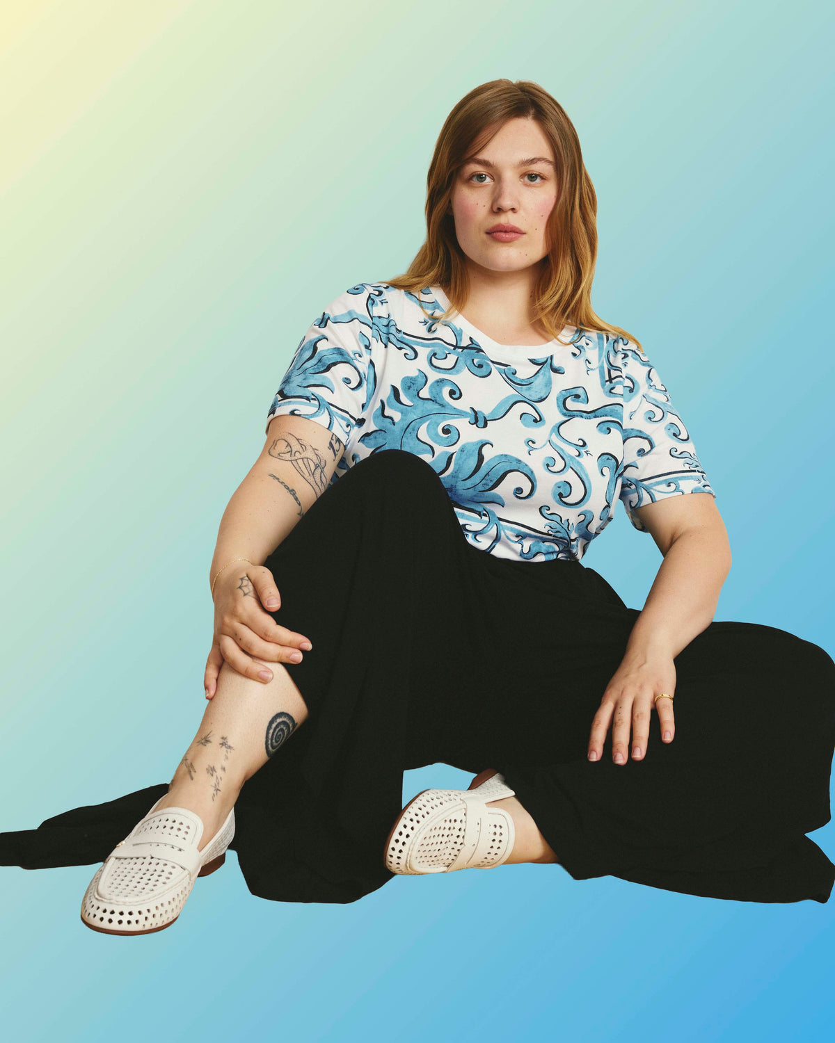 Tee Rex - Blue Majolica Print