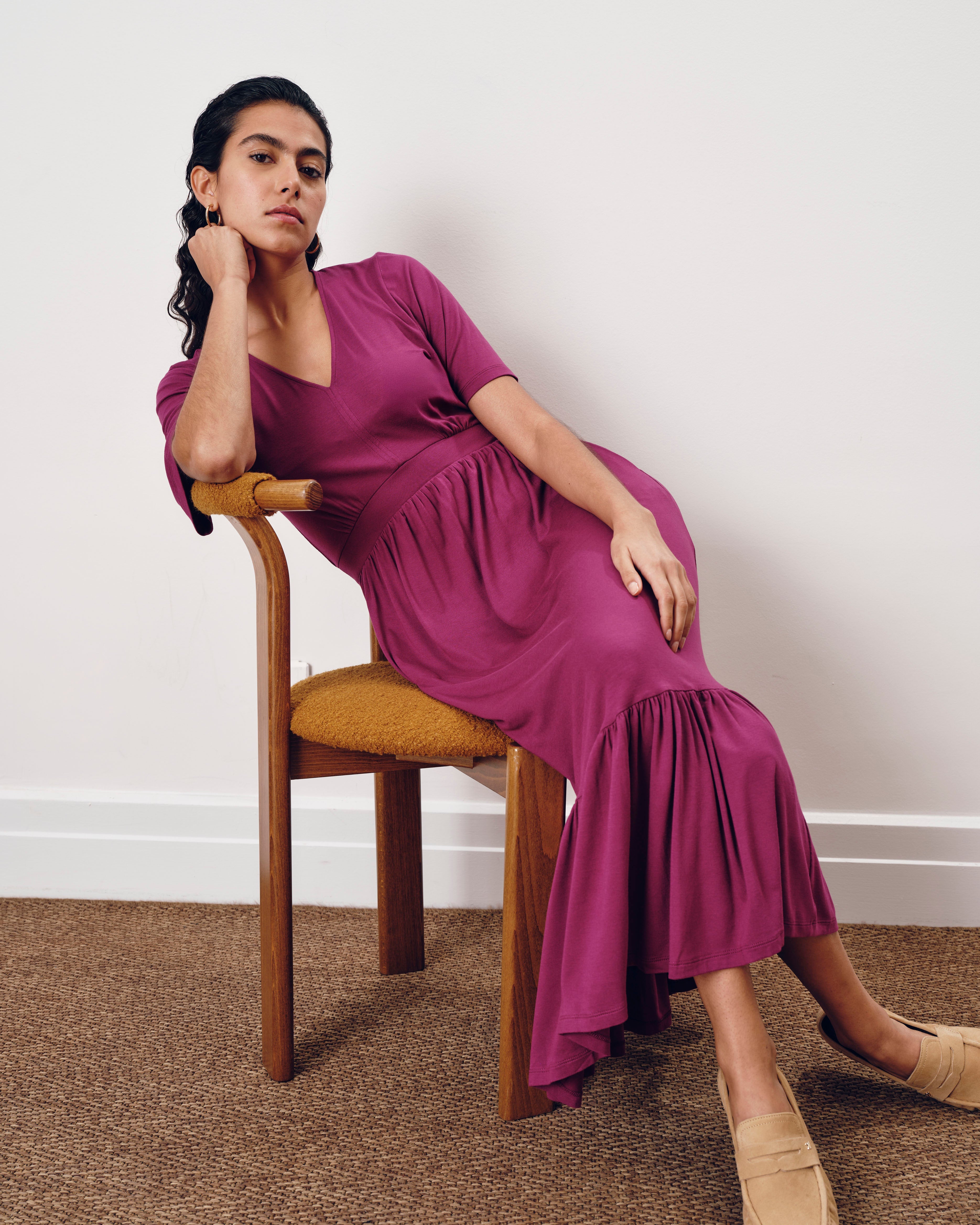 Ravello Liquid Jersey Dress - Rothko Purple