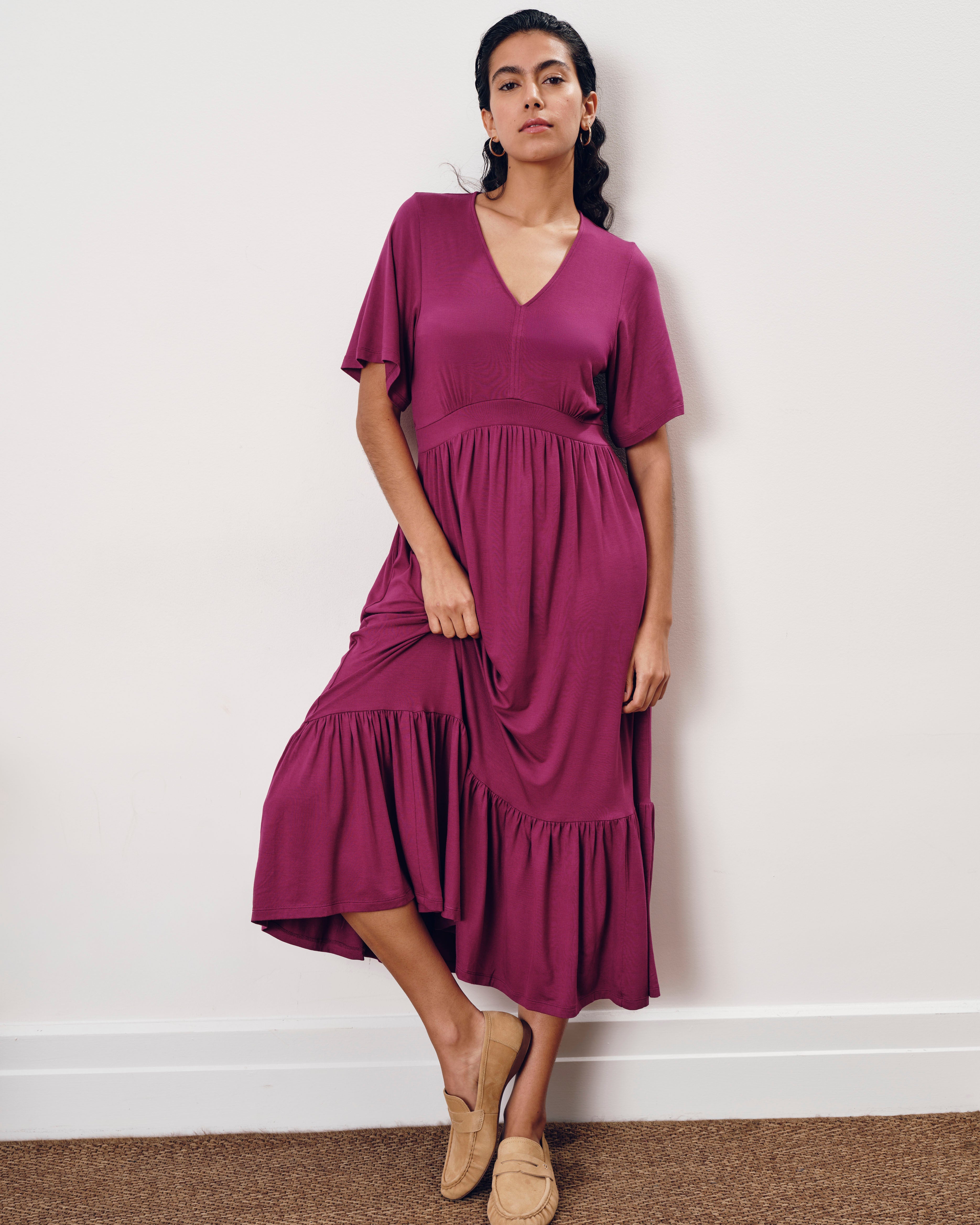 Ravello Liquid Jersey Dress - Rothko Purple