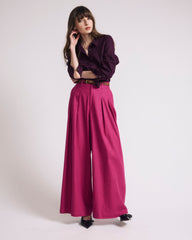 Elbe Stretch Linen Blend Shirt - Acai