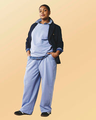 Straight Leg French Terry Sweatpants - Graceful Blue
