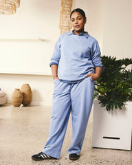 Straight Leg French Terry Sweatpants - Graceful Blue
