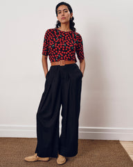 Lily Liquid Jersey Crew Neck Stovepipe Tee - Very Cherry Print