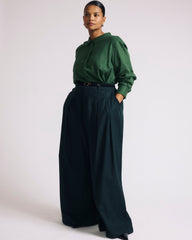 Elbe Popover Stretch Linen Blend Shirt - Green Park