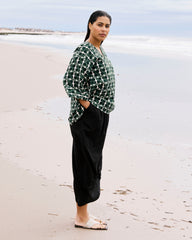 Geneva Linen Blend Skirt - Black