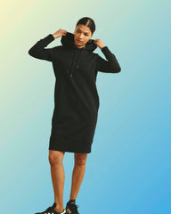Bree Hooded Sweatshirt Dress - Black