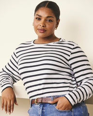 Light-As-Air Long Sleeve Crew Neck Tee - Zen Stripe