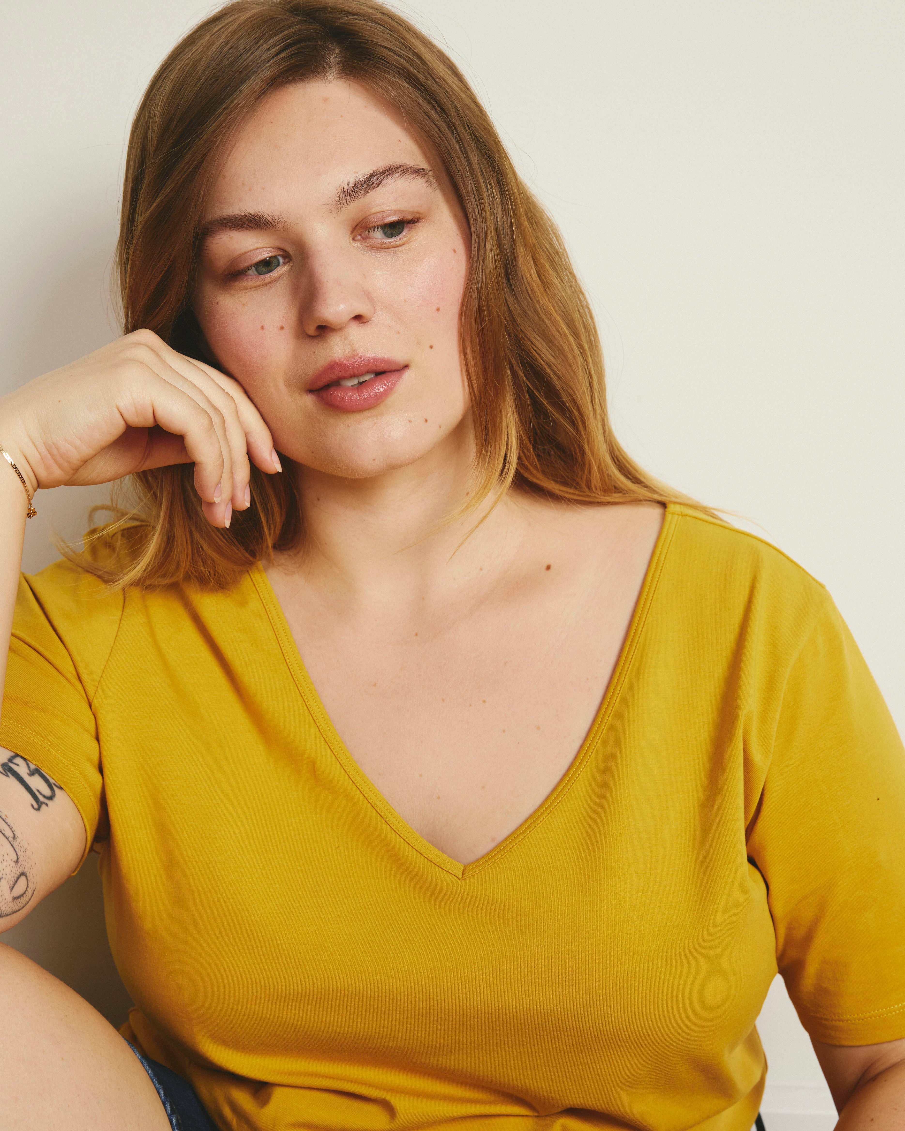 Double V Tee - Goldenrod