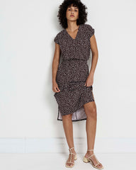 Tish Divine Jersey Kaftan - Brown/White Dot Print