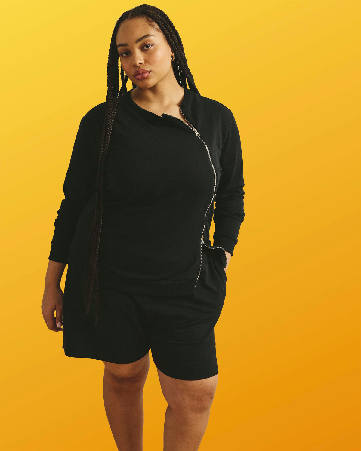 Meridien Zip Sweatshirt - Black
