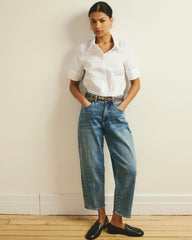 Elbe Stretch Poplin Short Sleeve Shirt - White