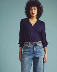 Moore Liquid Jersey Blouse - Midnight