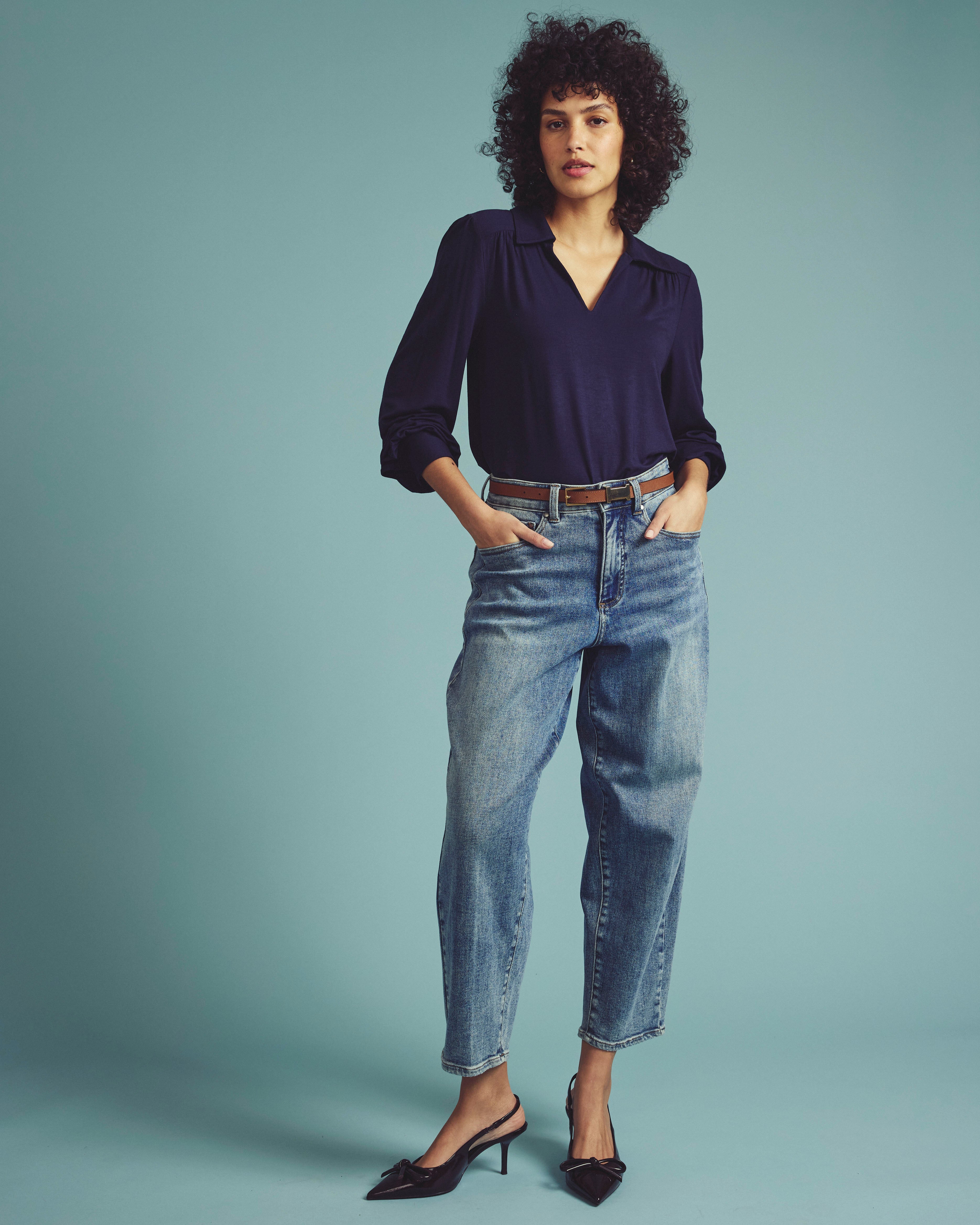 Moore Liquid Jersey Blouse - Midnight