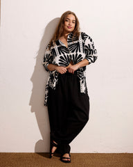 Iris Linen Blend Easy Pull-On Pants - Black