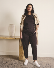 Selma French Terry Jogger - Deep Brown