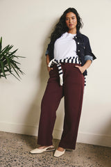Straight Leg French Terry Sweatpants - Black Cherry
