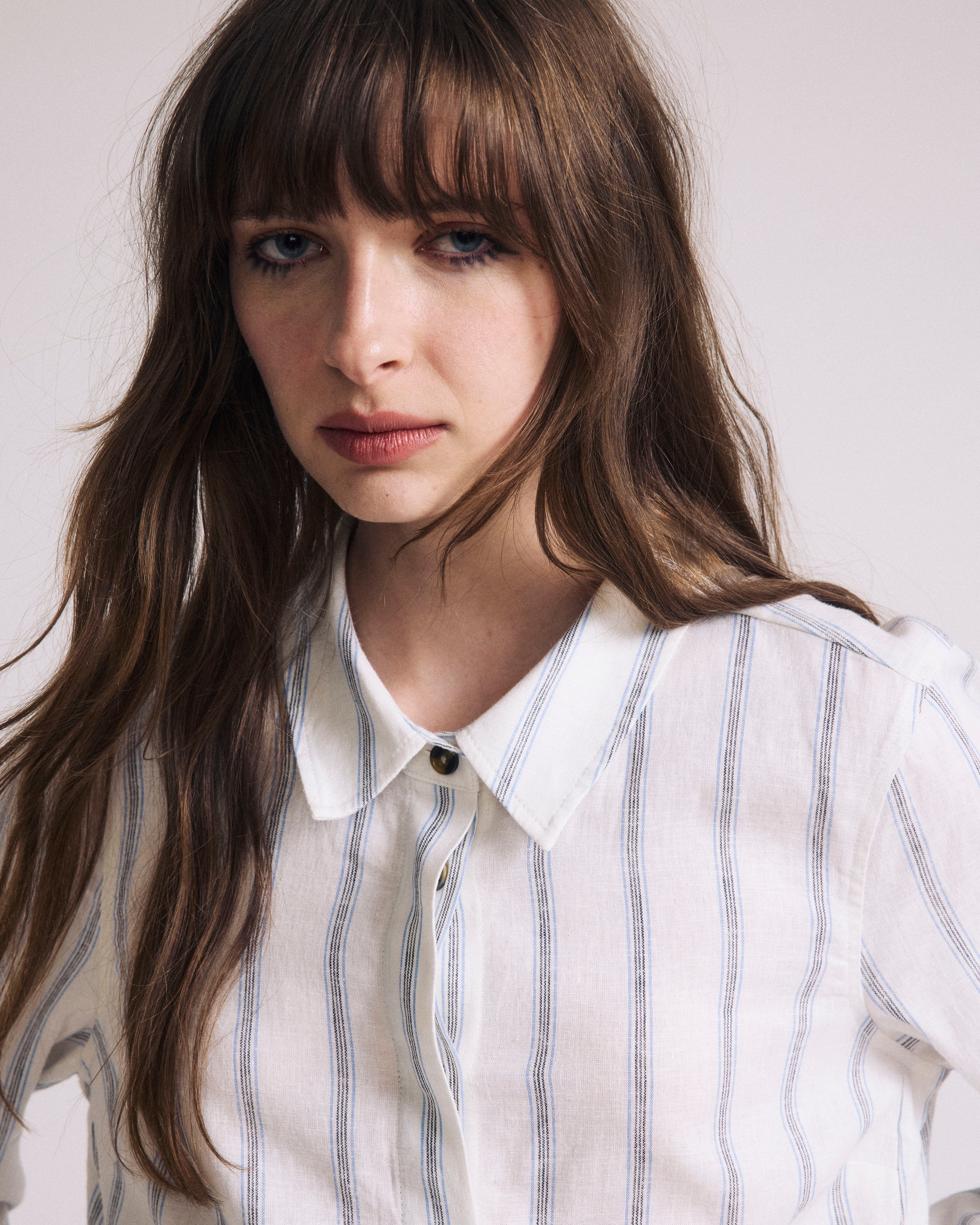 Elbe Stretch Linen Blend Shirt - Mayfair Stripe
