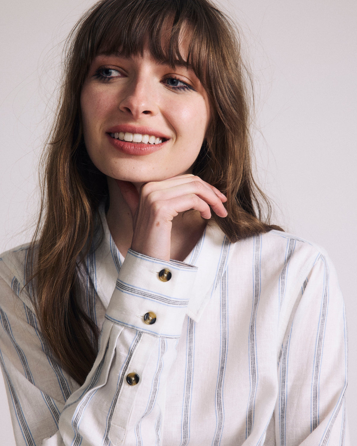 Elbe Stretch Linen Blend Shirt - Mayfair Stripe