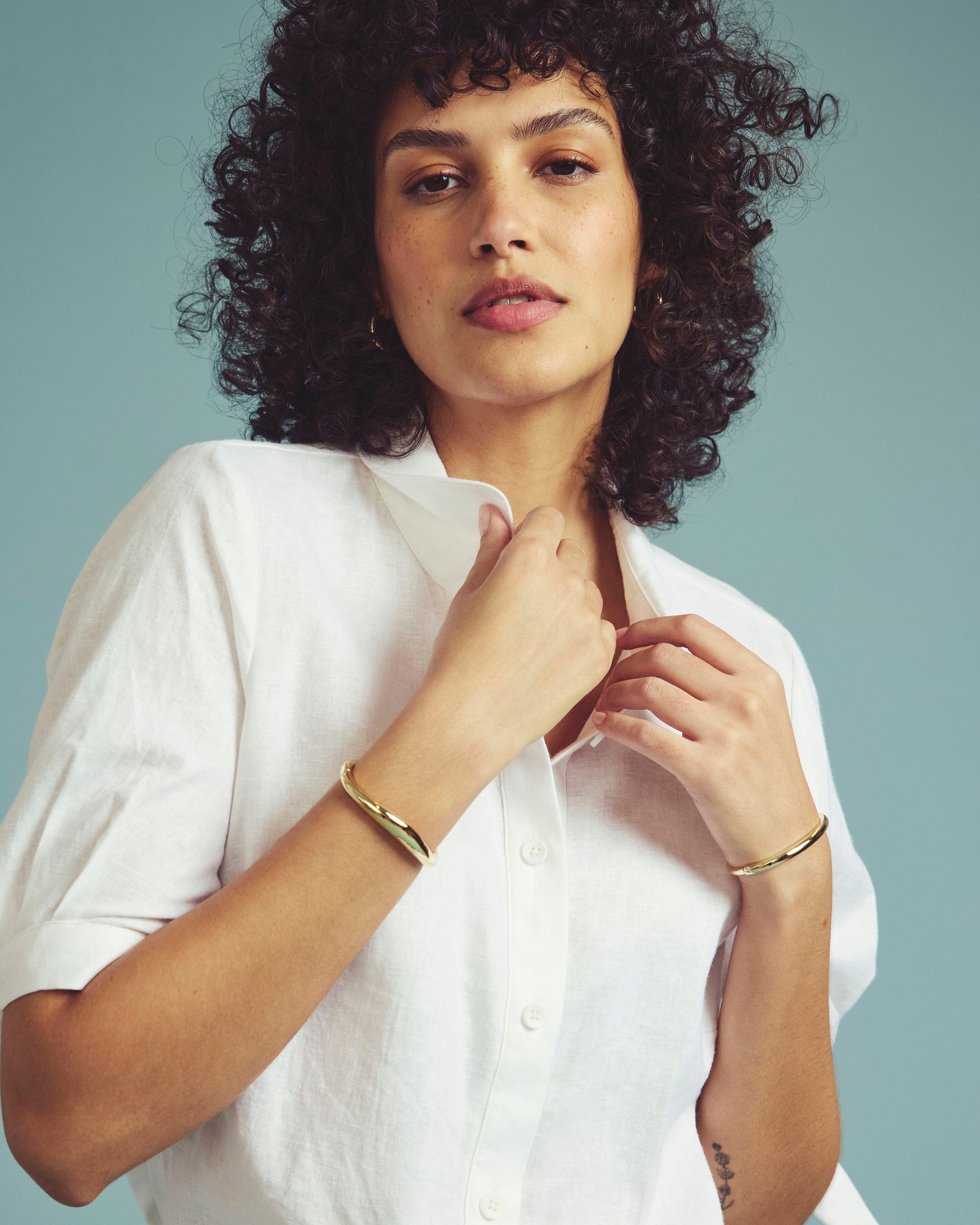 Luisa Short Sleeve Linen Blend Shirt - White
