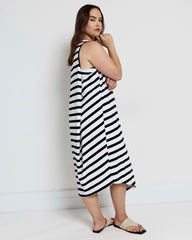 Pearl Divine Jersey Dress - Black/White Stripe
