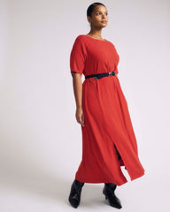 Serena Boatneck Divine Jersey Dress - Lipstick