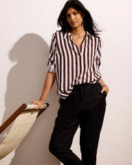 Sayville Linen Blend Drawstring Pant - Black