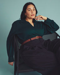 Moore Liquid Jersey Blouse - Forest Green