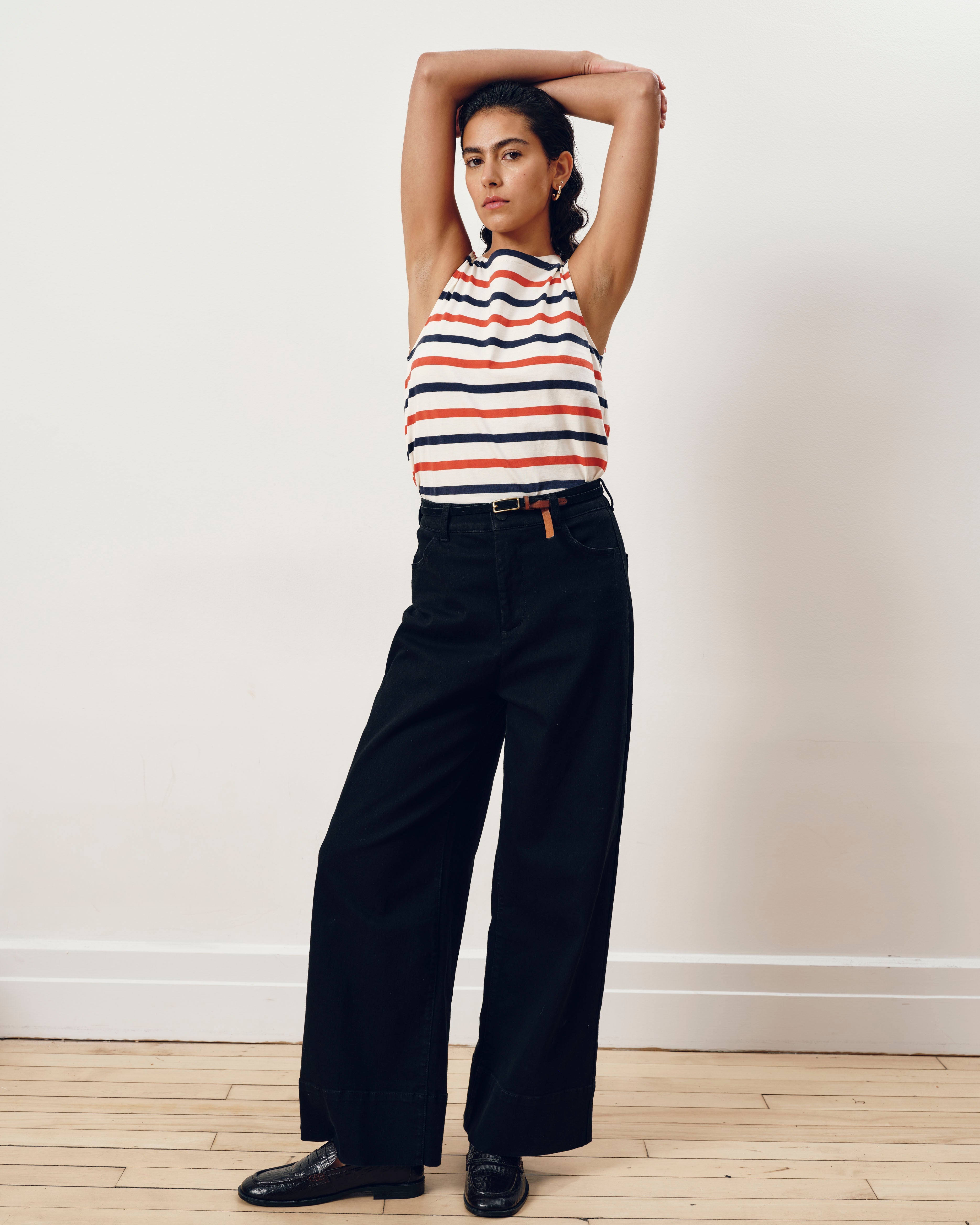 Noyack Breton Stripe Boatneck Tank - Red/White/Blue Stripe