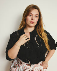 The Embroidered Artist Oversized Poplin Shirt - Black