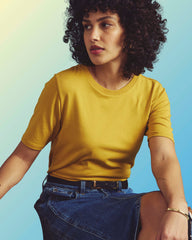 Maia Stovepipe Sleeve Tee - Yellow Ochre