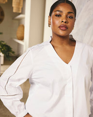 Saint-Honore Poplin Blouse - White