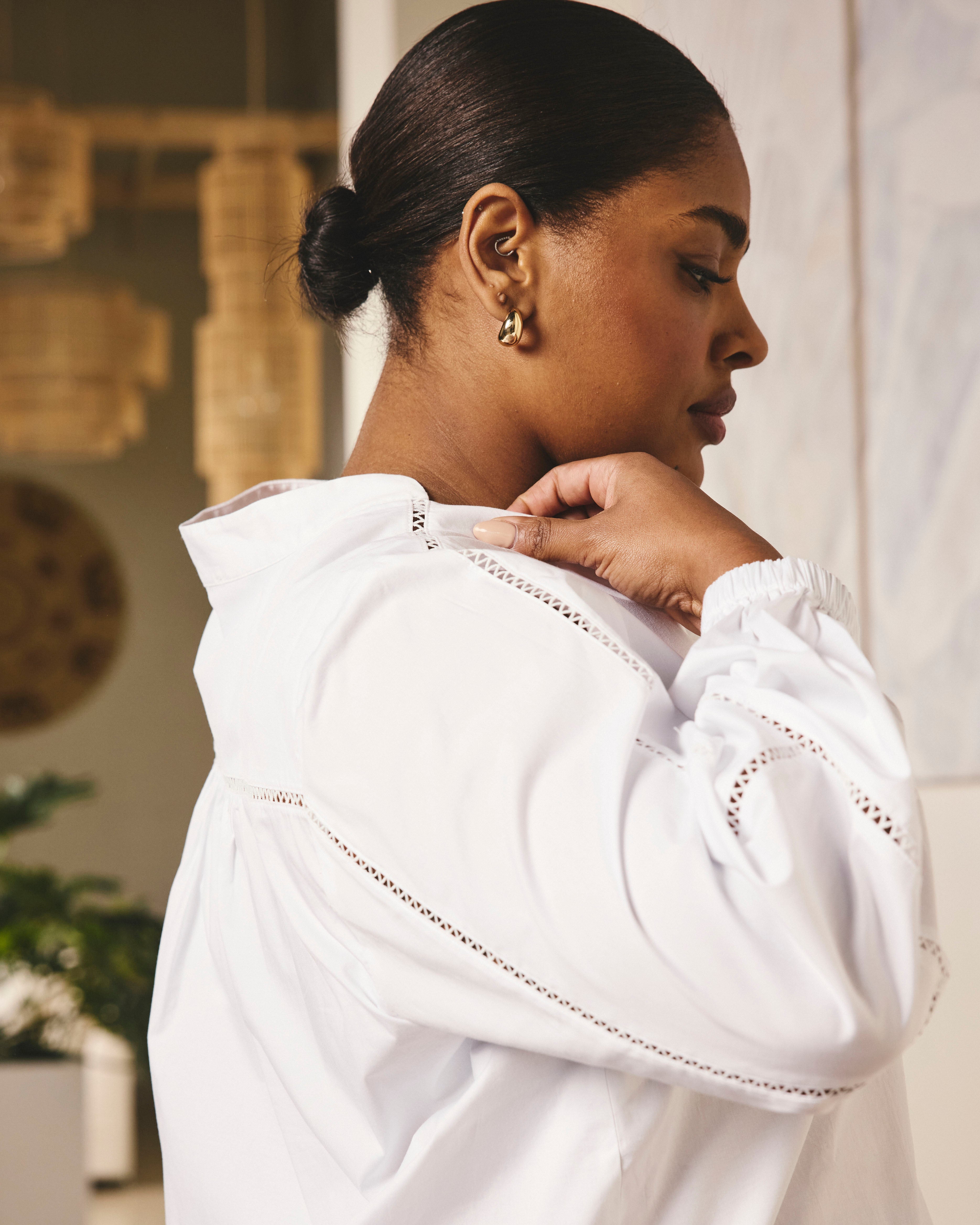 Saint-Honore Poplin Blouse - White