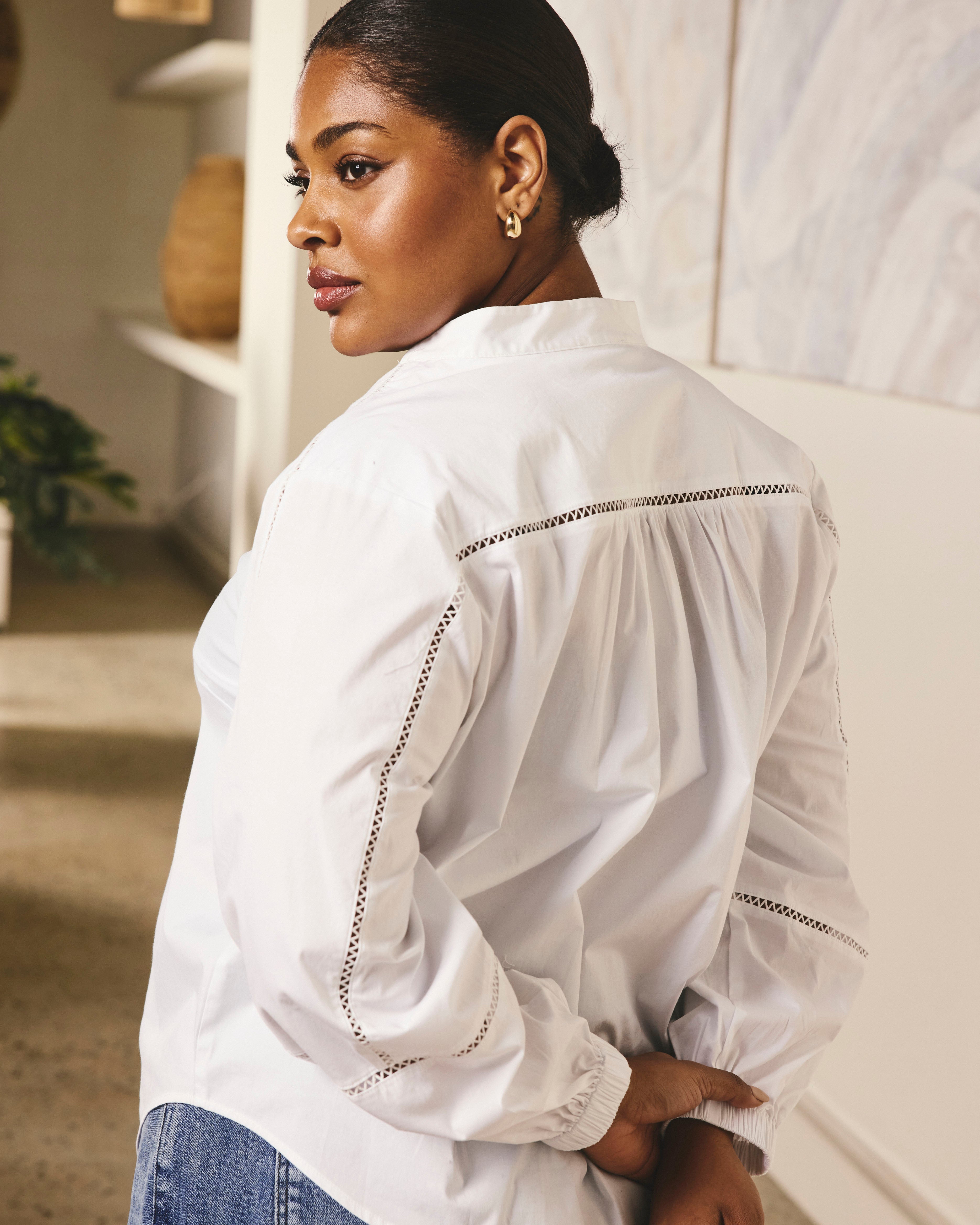 Saint-Honore Poplin Blouse - White