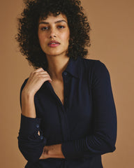 Elbe Liquid Jersey Shirt Classic Fit - Midnight