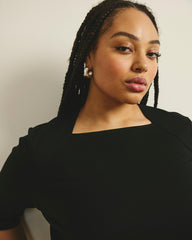 Envelope Neck Top - Black
