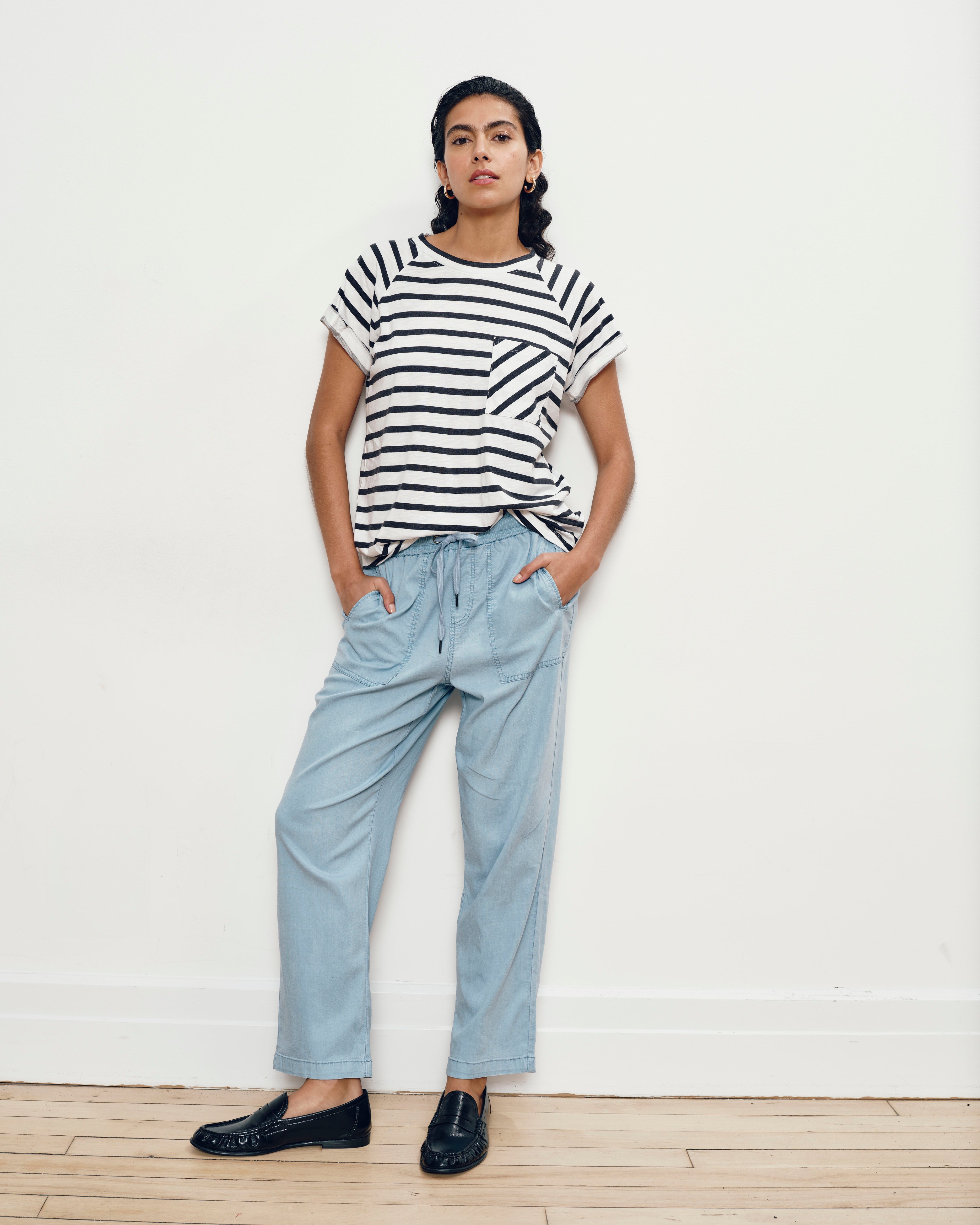 Perfect Tencel Chambray Off-Duty Pants - Morning Blue