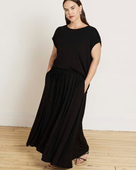 Tessa Liquid Jersey Skirt - Black