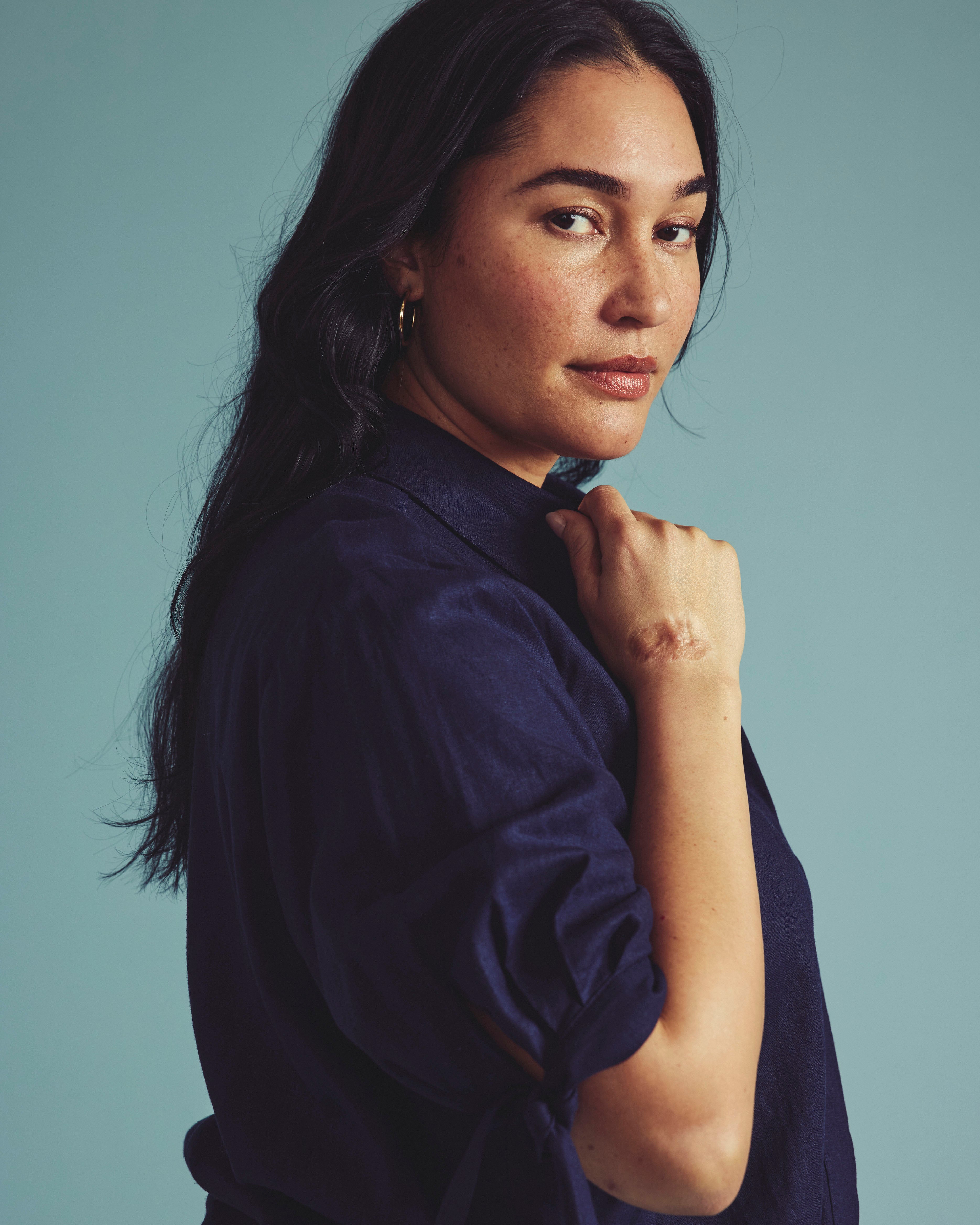Luisa Short Sleeve Linen Blend Shirt - Navy